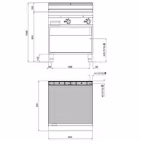 Gas Bratplatte - 20 kW - Gerillt