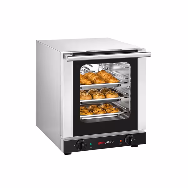 Commercial Convection Oven – Manual Controls – for 4 × GN 1/2 – with Timer – incl. 3 Baking Trays