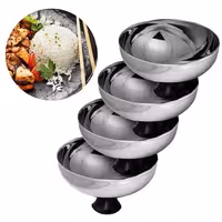 (4 قطع) حلقة تقديم الأرز - ستانلس ستيل - قطر 80 mm