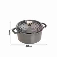 STAUB | Mini Cocotte Round Enamelled Cast Iron Casserole Dish – Ø 160 mm – Graphite Grey