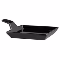 (24 adet) FLYING BUFFET - Mini Sunum Tabağı - Melamin, 120x95mm, Kulplu, Siyah