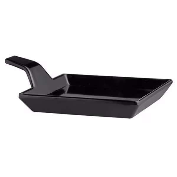 (24 adet) FLYING BUFFET - Mini Sunum Tabağı - Melamin, 120x95mm, Kulplu, Siyah