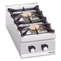 Fogão a gás de mesa - 20kW - 2 queimadores - com queimadores de alto rendimento