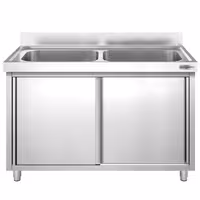 PREMIUM ormarić za pranje lonaca – 1600 x 600 mm – s 2 sudopera