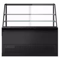 Kühltheke TORONTO - 1600mm - Doppelverglasung - schwarze Front - 2 Ablagen - schwarze Granit-Arbeitsplatte