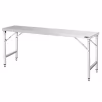 Paslanmaz Çelik Çalışma Tezgahı - Katlanabilir - 2000x700mm