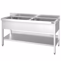 PREMIUM sudoper za pranje lonaca – 1800 x 600 mm – s 2 korita