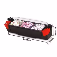 Bar Condiment Holder - 3 large compartments - 6.6L - with lid