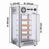 Commercial Heated Display Cabinet - 470mm - 1.2kW - with 4 shelves