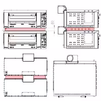 Gas Deck Pizza Oven - Twin Deck - Refractory Stone Deck - 4+4 x Ø 34cm (13.4") - 230V Single Phase - Mechanical Controls - up to 450°C