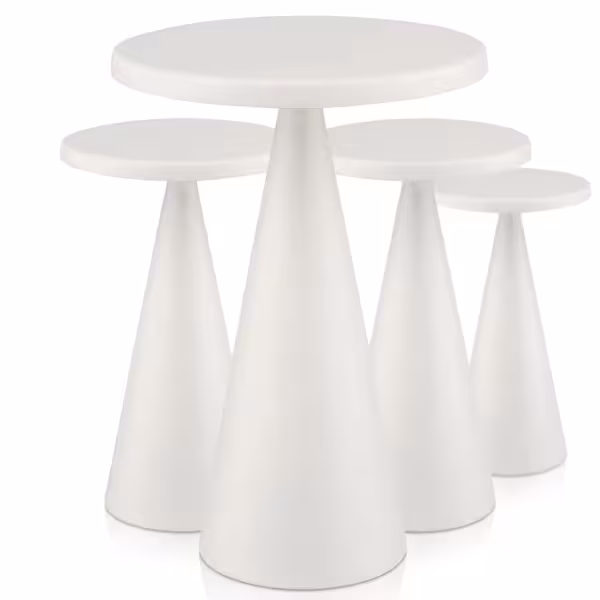 (4 adet) Şarj Edilebilir Masa Lambası - CONE - 3 kademeli kısılabilir - Ø130x180mm - Whisper White