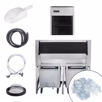 Commercial Ice Machine - Nugget - 335 kg/24 h - incl. ice storage container & transport trolley