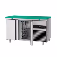 Aukstuma galds PREMIUM - 1400x700 mm - 281 l - Krāsa zaļa - ar 2 durvīm - iesk. griešanas dēli zaļa