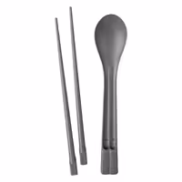 (30 pcs) Reusable Chopsticks & Spoon Set - Grey