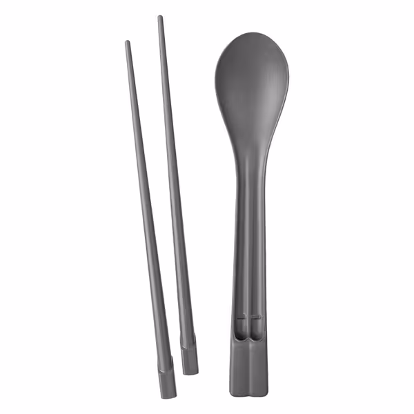 (30 pcs) Reusable Chopsticks & Spoon Set - Grey