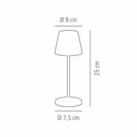 Şarj Edilebilir Masa Lambası - MERLE MINI - 3 kademeli kısılabilir - Ø90x250mm - Bakır