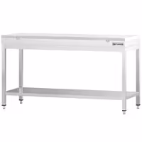 طاولة عمل ستانلس ستيل PREMIUM - 2000x700mm - مع رف سفلي - شامل لوح تقطيع أبيض