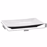 (6 pcs) Serving Tray - HALFTONE - Melamine - 245x150mm - Height: 30mm - Black/White