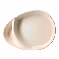 (60 pcs) Compartment Tray - 275x200mm - with 2 compartments - teardrop-shaped - Cream White - Bio-Compound