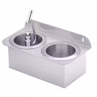 Dondurma Kaşık Yıkama Ünitesi - Kepçe Yıkama WATERSTOP 430x225x211mm ile kepçe yıkama duşu & entegre su geri akış önleyici & entegre su jeti regülatörü süzgeç parçası dahil