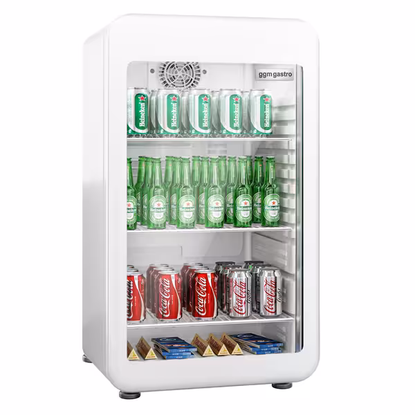 Minibar hladnjak - 495 mm - bruto 120 l - s jednim staklenim vratima - bijela