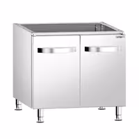 Podkonstrukcijski ormarić za plinski štednjak - 600x600x600 mm - 2 vrata | nehrđajući čelik AISI 304 | podesive inox nogice | za profesionalnu upotrebu - kompatibilno s GHK6634