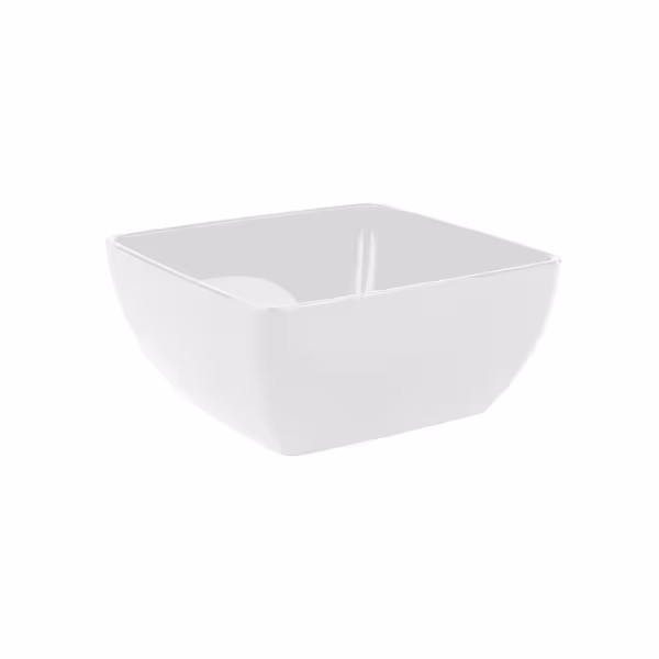 (6 adet) Kase - FRIENDLY - PET - 140ml - köşeli - 90x90mm - Derinlik:40mm - Beyaz