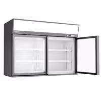 Zidni hladnjak za zamrzavanje u supermarketu – 1450 mm – 232 litre – s 2 vrata i 2 police – sivi