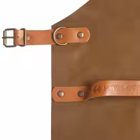 KARLOWSKY | Leather Bib Apron – Toffee - 100% Cowhide - Adjustable Neck - Barista & Chef