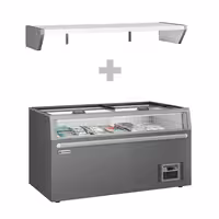 Wyspa mroźnicza do supermarketów – 1454 mm – 402 L – z 2 drzwiami przesuwnymi – szara
