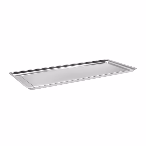 Plateau de service avec rebord - Acier inoxydable - avec rebord - rectangulaire - 820x270x20mm