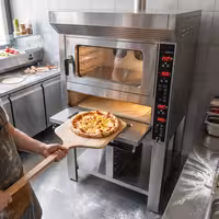 Električni Pekarska konvekcijska pećnica s ovlaživanjem - Elektroničko upravljanje - 4x EN 600x400 & Pizza pećnica - 7x Ø 25 cm - Nehrđajući čelik