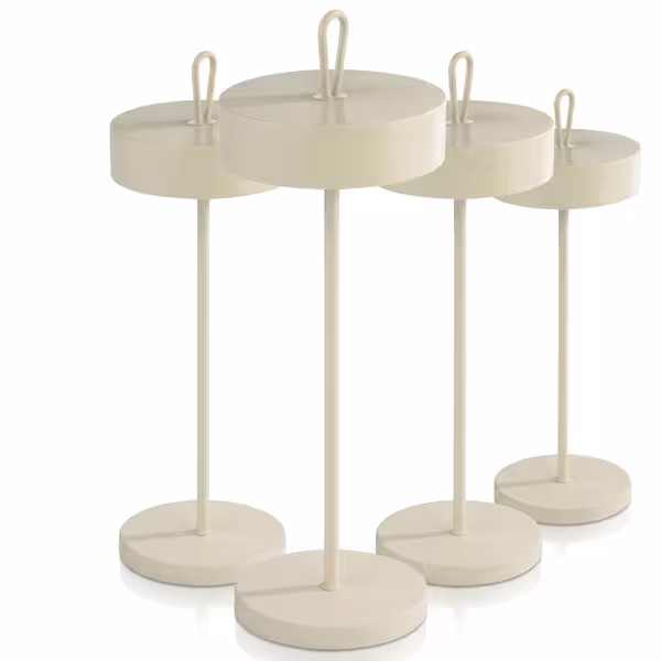 (4 adet) Şarj Edilebilir Masa Lambası - CLEO MINI - 3 kademeli kısılabilir - Ø120x350mm - Whisper White