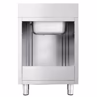 Sudoper s ormarićem PREMIUM - inox - 600 x 600 mm - s 1 koritom - korito sredina