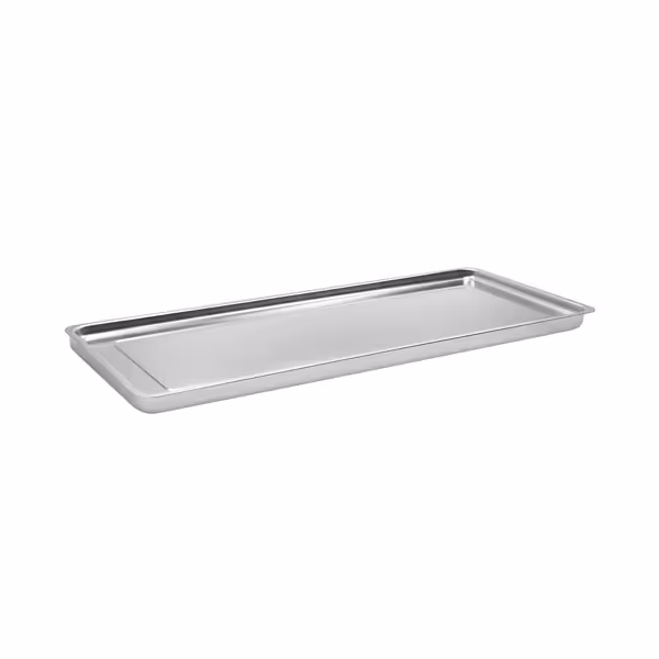 Plateau de service avec rebord - Acier inoxydable - avec rebord - rectangulaire - 768x268x40mm - Hauteur : 40mm