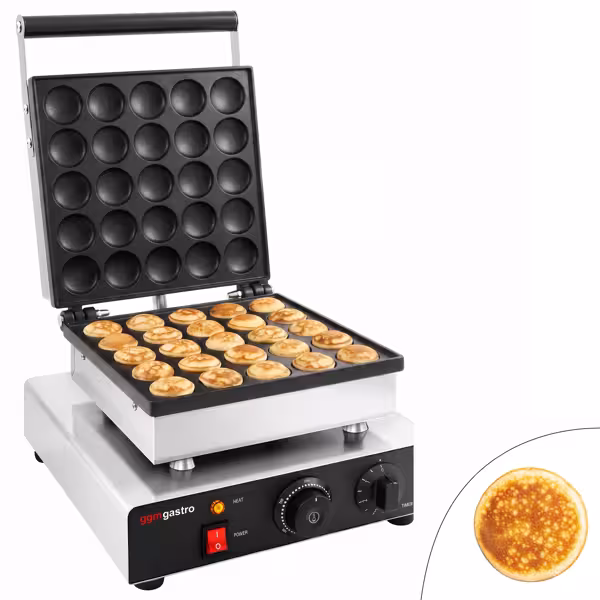 Waffle makinesi - Tekli - Manuel - 1,75 kW - Kalıp: Poffertjes - Teflon kaplı pişirme plakaları