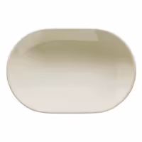 (12 adet) TEOS - Sunum Tabağı, Oval Düz - Porselen, 360mm, Krem