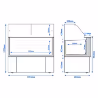 Ice Cream Display Freezer | EMMA - 1190mm - Ventilated cooling - with LED lighting - for 6 x 5 litres Napoli pans or 4 x 7 litres - Black - rear sliding doors