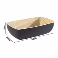 (6 adet) Gastronorm Küvet GN 1/4 - Melamin - FRIDA - 1,8L - 265x162mm - Derinlik:75mm - Siyah/Bej