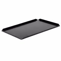 (5 unid) Bandeja de apresentação - Alumínio anodizado - 600x150x10mm - Preto - retangular