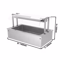 Cuba de gelo de encastrar - 1460mm - 4x GN 1/1 - 160L - com resguardo de vidro