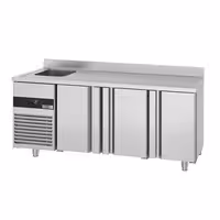 Rashladni pult PREMIUM - 1900x720 mm - 420 l - Ventilirano hlađenje - s 3 vrata - s 1 korita - Leđni podignuti rub