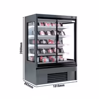 Commercial multideck display fridge - 1018mm - 602L - with 2 hinged glass doors & 4 shelves - Anthracite