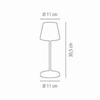 (4 adet) Şarj Edilebilir Masa Lambası - MERLE MINI - 3 kademeli kısılabilir - Ø110x305mm - Whisper White