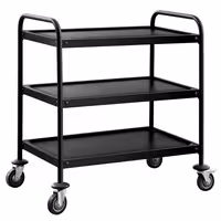 Serveringsvagn - 800x500 mm - med 3 hyllplan - svart