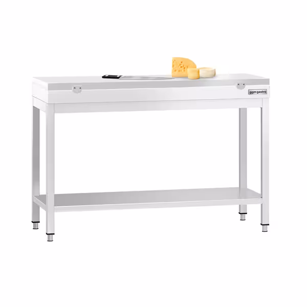 Arbetsbänk i rostfritt stål PREMIUM - 1200x700 mm - med underhylla