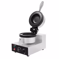 Commercial Waffle Maker - Single - Manual - 1.3kW - Shape: Round - Ø 115mm - plates with Teflon coating