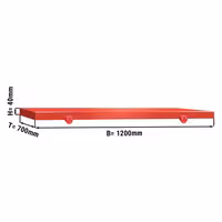 Vágódeszka - 1200x700 mm - Vastagság: 40 mm - HACCP - HDPE 500 - piros - 4 stopperrel - csúszásgátló