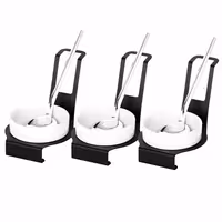 (3 kom) Posuda za žlicu - okrugla - inox - crna - 140x140x145 mm
