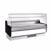 Serve Over Counter - 1935mm - with 1 shelf - front panel white - glass front and sides - capacity 213 litres
